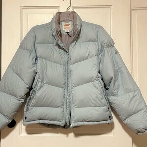 Eastern Mountain Sports EMS womens down jacket puffy EUC small light blue